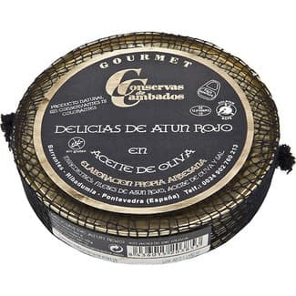 Delicias de atún rojo en aceite de oliva lata 150 g neto escurrido - Conservas De Cambados