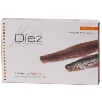 Filetes de anchoa del Cantábrico en aceite de oliva lata 28 g neto escurrido - Diez
