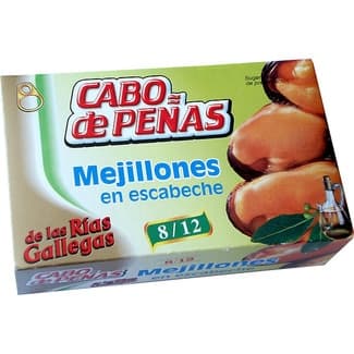 Mejillones en escabeche de las rías gallegas 8-12 piezas lata 69 g neto escurrido - Cabo De Peñas