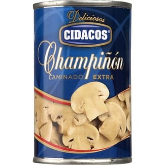 Champiñón laminado extra lata 85 g neto escurrido - Cidacos