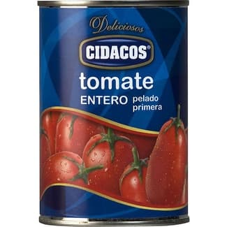 Tomate entero pelado primera lata 240 g neto escurrido - Cidacos
