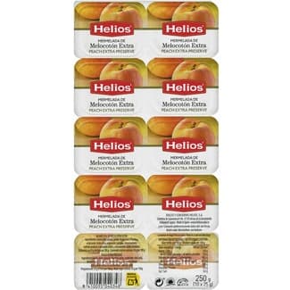 Confitura de melocotón pack 10 unidades envase 25 g - Helios