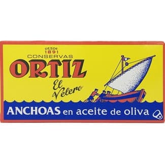 Filetes de anchoa en aceite de oliva lata 29 g neto escurrido - Ortiz
