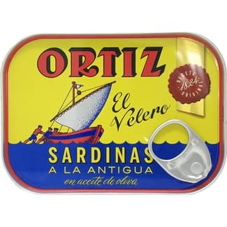Sardinas en aceite de oliva a la antigua lata 100 g neto escurrido - Ortiz