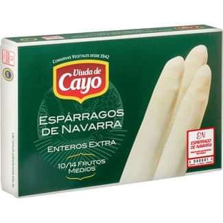 Espárragos blancos extra IGP de Navarra medio 10-14 piezas lata 125 g neto escurrido - Viuda De Cayo