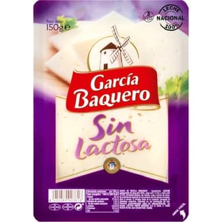 Queso mezcla madurado elaborado con leche pasteurizada en lonchas sin lactosa envase 150 g - Garcia Baquero