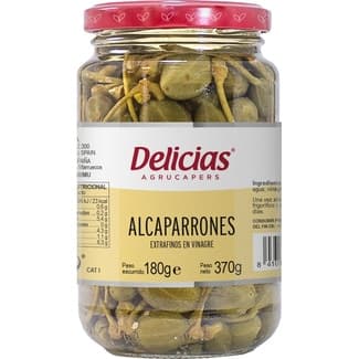 Alcaparrones extrafinos en vinagre frasco 180 g neto escurrido - Delicias
