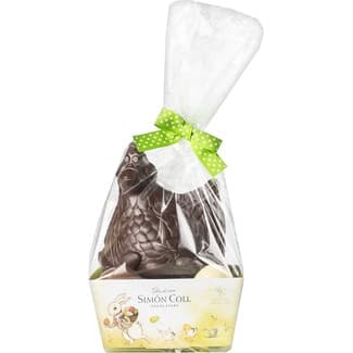 Cesta con gallina de Pascua de chocolate negro y huevos tres chocolates unidad 215 g - Simon Coll