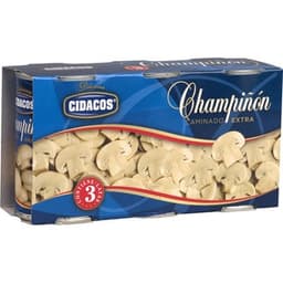 Champiñón laminado extra pack 3 lata 255 g neto escurrido - Cidacos