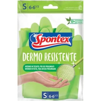 Dermo Resistente guantes reutilizables de latex interior 10% textil talla S paquete 1 unidad - Spontex