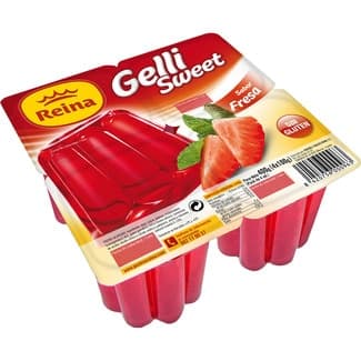 Gelli Sweet gelificado sabor a fresa sin gluten pack 4 unidades 100 g - Reina