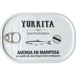 Anchoas del Cantábrico con aceite de oliva arbequina virgen extra lata 55 g neto escurrido - Yurrita