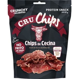 Cru Chips snack de cecina de vacuno deshidratado sin gluten bolsa 20 g - Cecinas Pablo