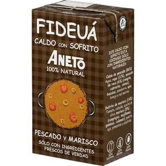 Caldo para fideuá de pescado y marisco con sofrito 100% natural envase 1 l - Aneto