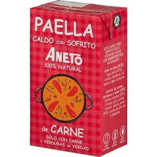 Caldo para paella de carne y verduras con sofrito 100% natural envase 1 l - Aneto