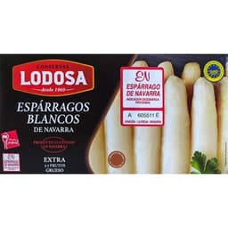 Espárragos blancos extra IGP de Navarra gruesos 5-7 piezas lata 150 g neto escurrido - Lodosa