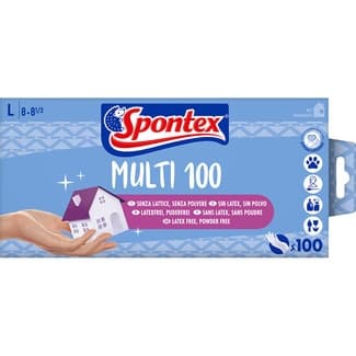 Multi guantes finos desechables sin latex hipoalergénicos talla L caja 100 unidades - Spontex