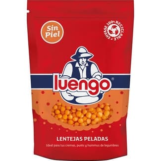 Lentejas rojas peladas ideal para cremas, purés y hummus de legumbres paquete 400 g - Luengo