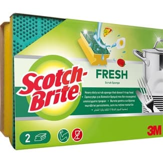 Estropajo con fibra salvauñas Fresh limpieza fuerte paquete 2 unidades - Scotch Brite