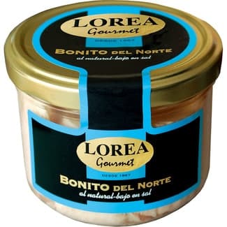Gourmet bonito del norte al natural bajo en sal frasco 150 g neto escurrido - Lorea