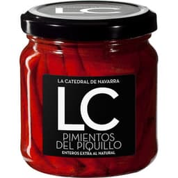Pimientos DOP Pimientos del Piquillo de Lodosa frasco 170 g neto escurrido - La Catedral De Navarra