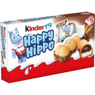 Hippo galletas rellenas de crema de chocolate pack 5 unidades envase 102 g - Kinder Happy
