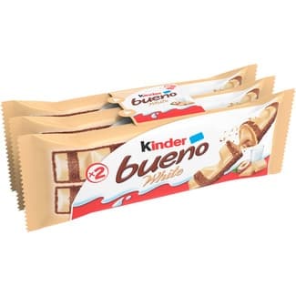 White barritas de chocolate blanco y avellanas pack 3 estuche 117 g - Kinder Bueno