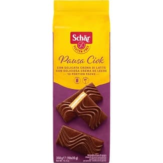 Pausa Ciok tartitas de chocolate con crema de leche sin gluten y sin aceite de palma estuche 350 g 10 unidades - Schar