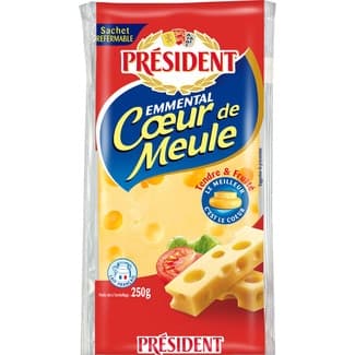 Queso francés emmental de vaca elaborado con leche pasteurizada envase 250 g - President