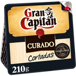 Queso curado mezcla elaborado con leche pasteurizada cortadas cuña 210 g - Gran Capitan