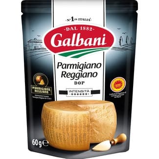Queso italiano rallado Parmigiano Reggiano DOP bolsa 60 g elaborado con leche cruda - Galbani