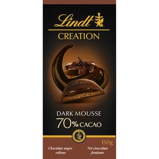 Chocolate negro 70% cacao relleno de mousse de chocolate tableta 150 g - Lindt Creation