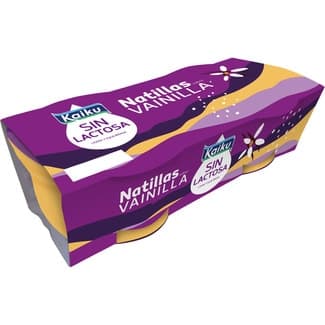 Natillas sabor vainilla sin lactosa pack 2 unidades 125 g - Kaiku