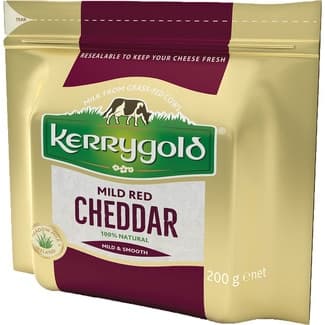 Queso irlandés cheddar de vaca rojo elaborado con leche pasteurizada envase 200 g Entre 3 y 6 meses de curación - Kerrygold