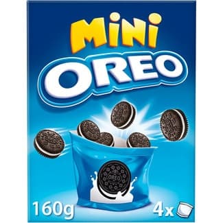 Mini galletas de cacao rellenas de crema 4 bolsitas individuales paquete 160 g - Oreo