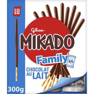 Palitos de galleta cubiertos de chocolate con leche pack ahorro 4 envases de 75 g estuche 300 g - Mikado