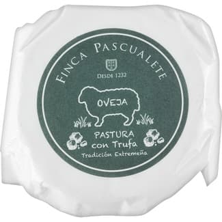 Torta de queso tierno de oveja graso con corteza enmohecida y trufa pieza 380 g - Finca Pascualete