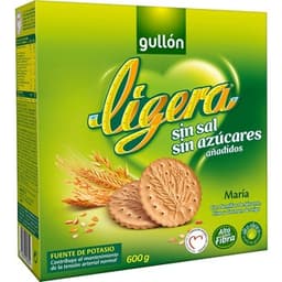 Galletas María sin sal y sin azúcares añadidos caja 600 g - Gullon Ligera