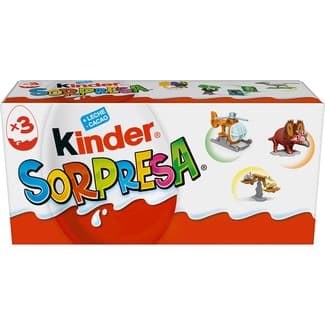 Huevos de chocolate con sorpresa pack 3 unidades 20 g diseños surtidos según existencias - Kinder Sorpresa