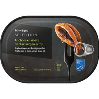 Filetes de anchoa en aceite de oliva virgen extra pesca del Cantábrico lata 60 g neto escurrido - El Corte Ingles Selection