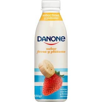 Yogur líquido sabor fresa y plátano botella 550 g - Danone