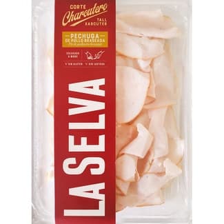 Corte Charcutero pechuga de pollo braseada en lonchas sin gluten sin lactosa envase 90 g - La Selva