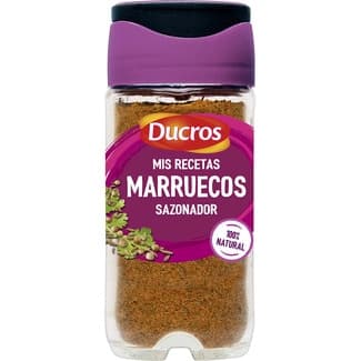Sazonador Marruecos mezcla a base de comino y cilantro ideal para carnes y verduras frasco 32 g - Ducros Mis Recetas
