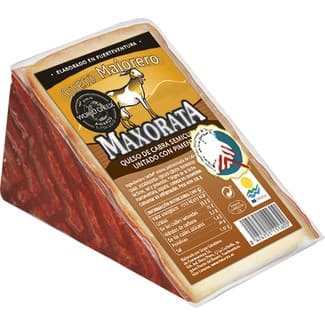 Queso canario de cabra semicurado untado con pimentón DOP Majorero cuña 225 g elaborado con leche pasteurizada - Maxorata