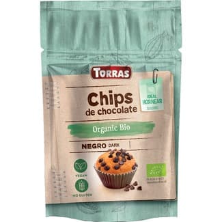 Organic Bio chips de chocolate negro ecológicas y sin gluten ideal para hornear bolsa 200 g - Torras