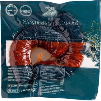 Jabuguitos chorizo de bellota 100% ibérico sin gluten sin lactosa 2 piezas envase 230 g - Sanchez Romero Carvajal