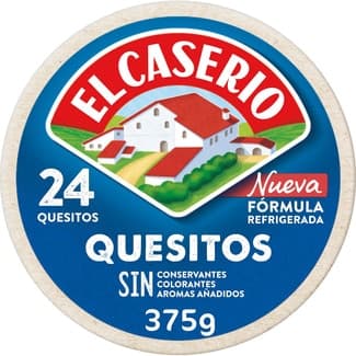 Queso fundido en porciones 24 quesitos caja 375 g - El Caserio