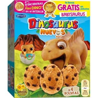 Galletas huevos con chocolate paquete 140 g - Artiach Dinosaurus