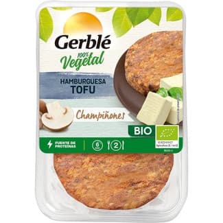 Bio hamburguesa  de tofu y champiñones 100% vegetal ecológica pack 2 unidades 80 g - Gerble