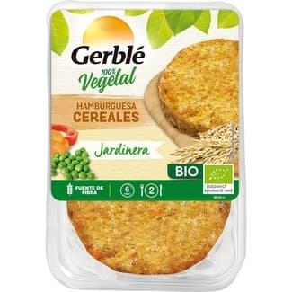 Bio Jardinera hamburguesa de cereales 100% vegetal y ecológica pack 2 unidades 80 g - Gerble